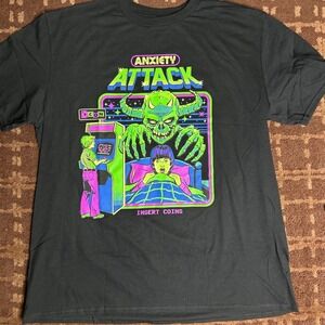 Anxiety Attack T Shirt Funny Vintage Gamer Graphic Funny Unisex Size XL‎